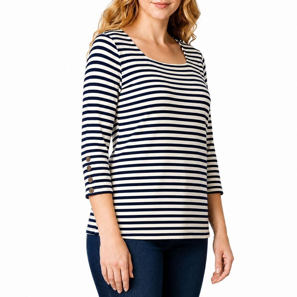J Jill Nautical Striped Top Size Large NWOT Inspection Stickers Intact